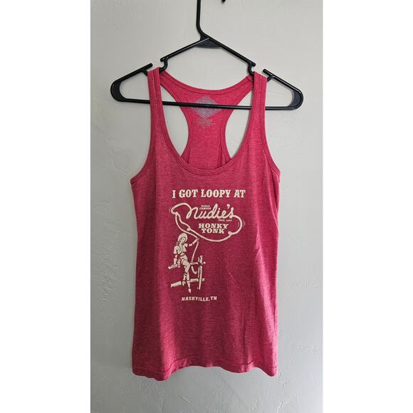 music city Tops - Music City Nudie's Nashville Racerback Tank Top Heather Red